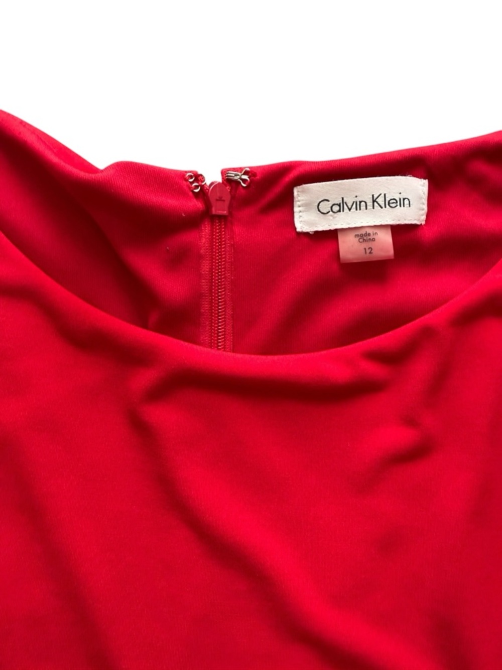 Calvin Klein Red Sleeveless Midi Dress with Studded Side Panels – Bodycon - Picture 5 of 5